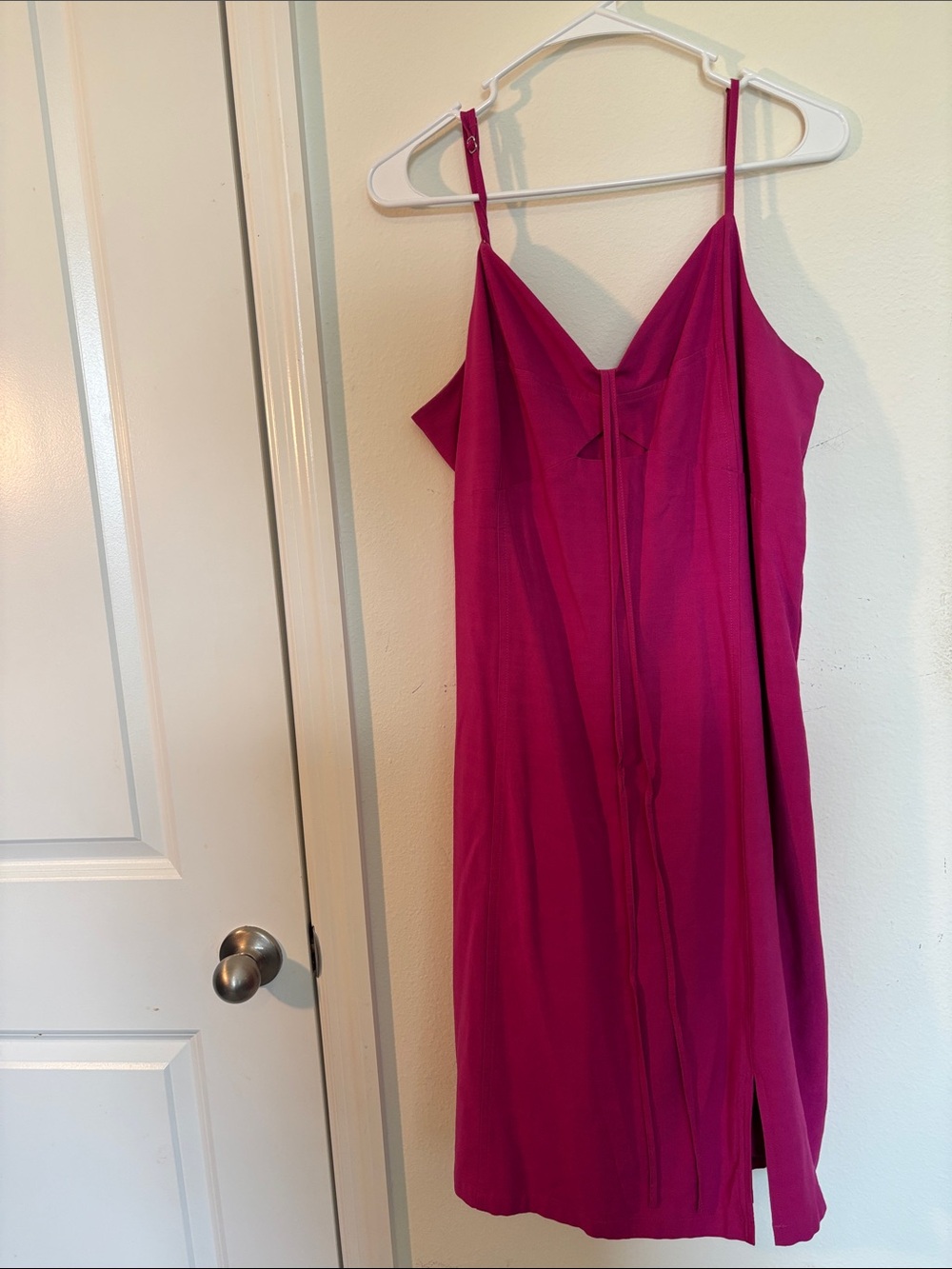 Bar III Magenta Slip Dress with Spaghetti Straps